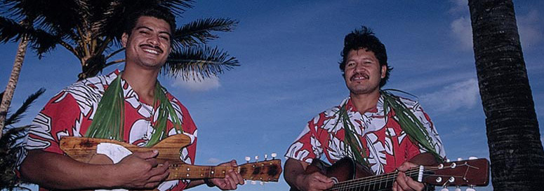 Local Rarotonga Men playing the Ukalele
