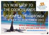 Direct flights from Sydney to Rarotonga and special deals
